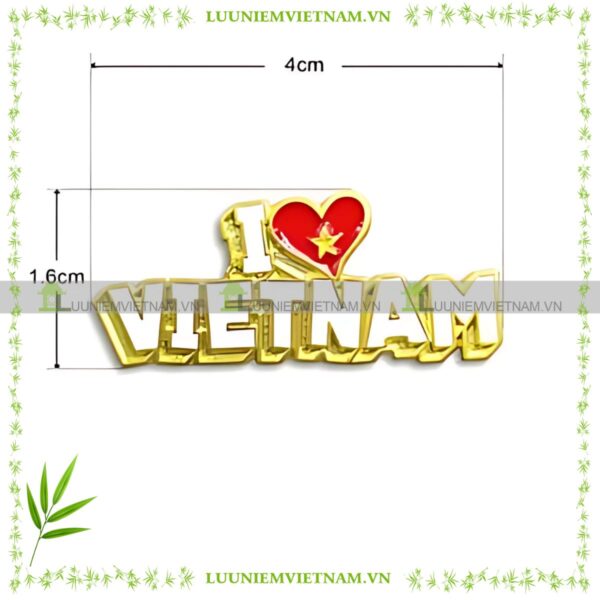 huy hiệu lưu niệm bằng đồng thau i love vietnam